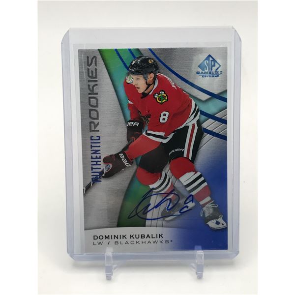 UPPER DECK SP GAME USED DOMINIK KUBALIK SIGNED ROOKIE CARD - UPPER DECK COA