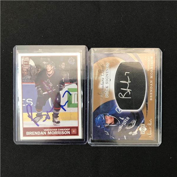 LOT OF 2 SIGNED BRENDAN MORRISON HOCKEY CARDS