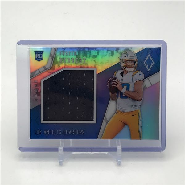 2020 PANINI TRADING CARD JUSTIN HERBERT ROOKIE PATCH CARD 40/75