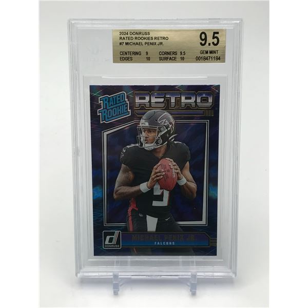2024 DONRUSS RATED ROOKIES RETRO MICHAEL PENIX JR TRADING CARD - BECKETT GRADE 9.5