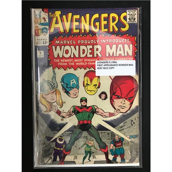THE AVENGERS #9 (1964) 1ST APPEARANCE OF WONDERMAN - MARVEL COMICS
