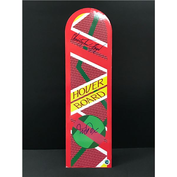 MICHAEL J FOX AND CHRISTOPHER LLOYD DUAL SIGNED HOVERBOARD DISPLAY - WWOC COA