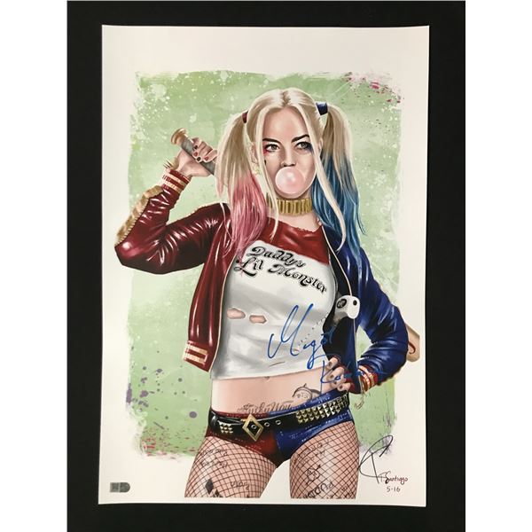 MARGOT ROBBIE SIGNED HARLEY QUINN SMALL POSTER WITH COA