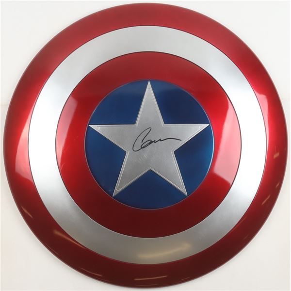 CHRIS EVANS SIGNED CAPTAIN AMERICA SHIELD - BECKETT AND FANATICS COA
