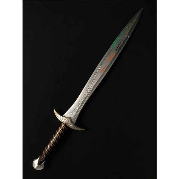 WOOD, ASTIN, BLOOM, SERKIS & RHYS DAVIS MULTI SIGNED LORD OF THE RINGS SWORD - WWOC COA
