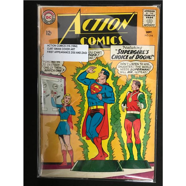 ACTION COMICS #316 (1964) 1ST APPEARANCES OF ZIGA AND ZAGI - DC COMICS