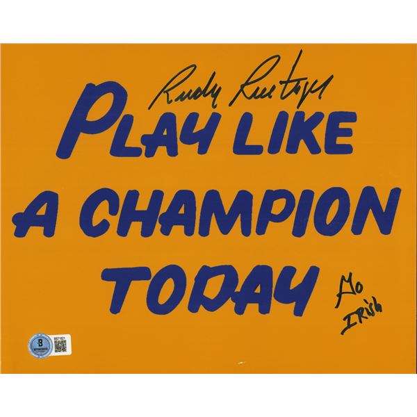 RUDY RUTTIGER SIGNED NOTRE DAME PLAY LIKE A CHAMPION SIGN (BECKETT COA)