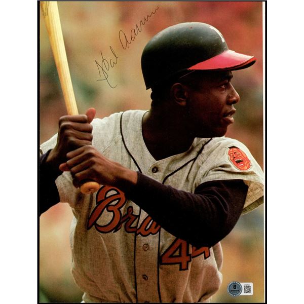 HANK AARON SIGNED 8X10 - BECKETT COA
