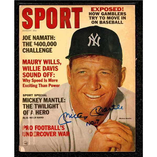 MICKEY MANTLE MAGAZINE SIGNED AND INSCRIBED NO.7 - BECKETT COA