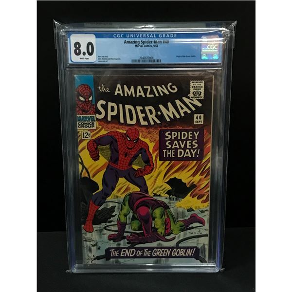 AMAZING SPIDERMAN NO.40 (ORIGIN OF GREEN GOBLIN)- CGC GRADE 8