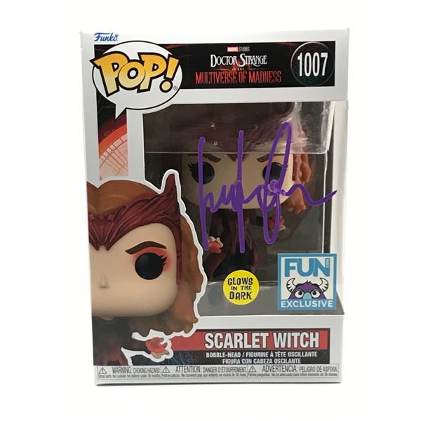 ELIZABETH OLSEN SIGNED SCARLET WITCH FUNKO POP - KB COA