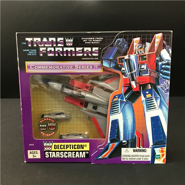 TRANSFORMERS COMMEMORATIVE SERIES II GENERATION ONE DECEPTICON STARSCREAM FIGURE IN BOX