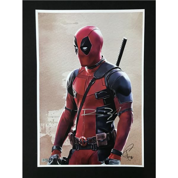 RYAN REYNOLDS SIGNED DEADPOOL 11 X 18 PRINT- WITH COA