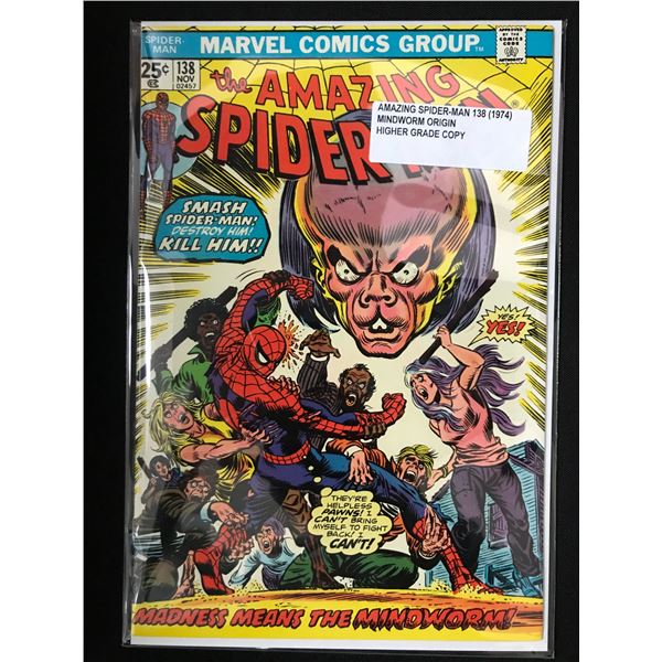 THE AMAZING SPIDERMAN #138 MINDWORM ORIGIN (1974) - MARVEL COMICS