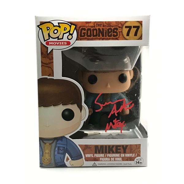 SEAN ASTIN SIGNED AND INSCRIBED 'MIKEY' GOONIES FUNKO POP - WWOC COA