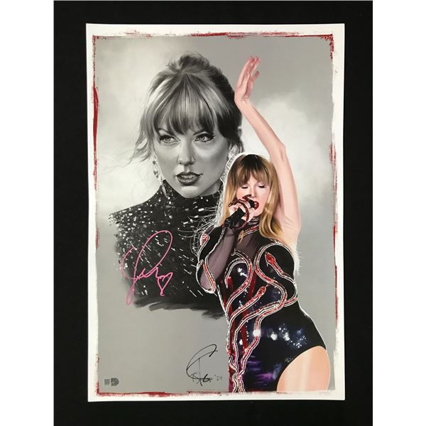 TAYLOR SWIFT AND  SANTIAGO SIGNED 11 X 18 LITHOGRAPH - WITH COA