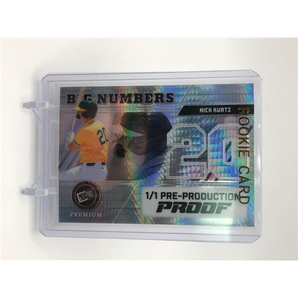 PRESS PASS PREMIUM NICK KURTZ 1/1 PRE PRODUCTION PROOF ROOKIE CARD