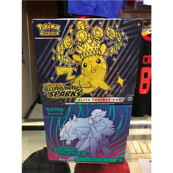 LOT OF 2  POKEMON BOXES - SCARLET  VIOLET SURGING SPARKS ETB