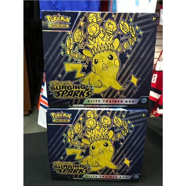 LOT OF 2 POKEMON TCG SCARLET & VIOLET SURGING SPARKS ETB'S