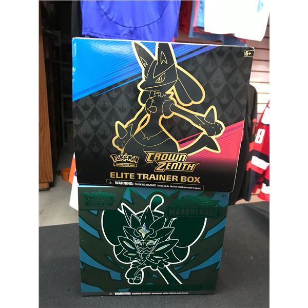 LOT OF 2 POKEMON TCG BOXES - CROWN ZENITH ETB & TWILIGHT MASQUERADE ETB