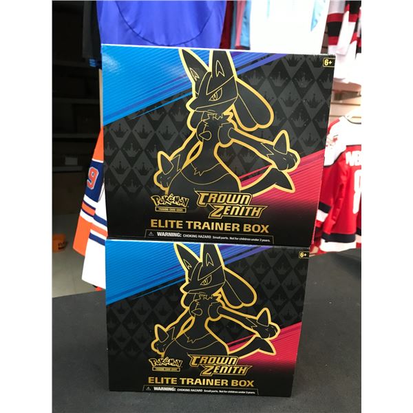 LOT OF 2 POKEMON TCG CROWN ZENITH ELITE TRAINER BOXES