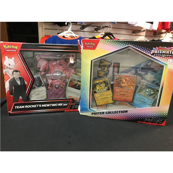LOT OF 2 POKEMON   - TEAM ROCKETS MEWTEW EX AND PRISMATIC EVOLUTIONS POSTER COLLECTION