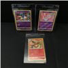 Image 1 : LOT OF 3 SHINY POKEMON TCG TRADING CARDS IN PROTECTIVE SLEEVES