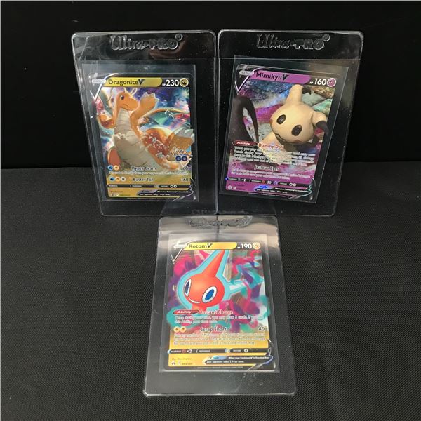LOT OF 3 POKEMON TRADING CARDS IN PROTECTIVE SLEEVES