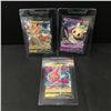 Image 1 : LOT OF 3 POKEMON TRADING CARDS IN PROTECTIVE SLEEVES