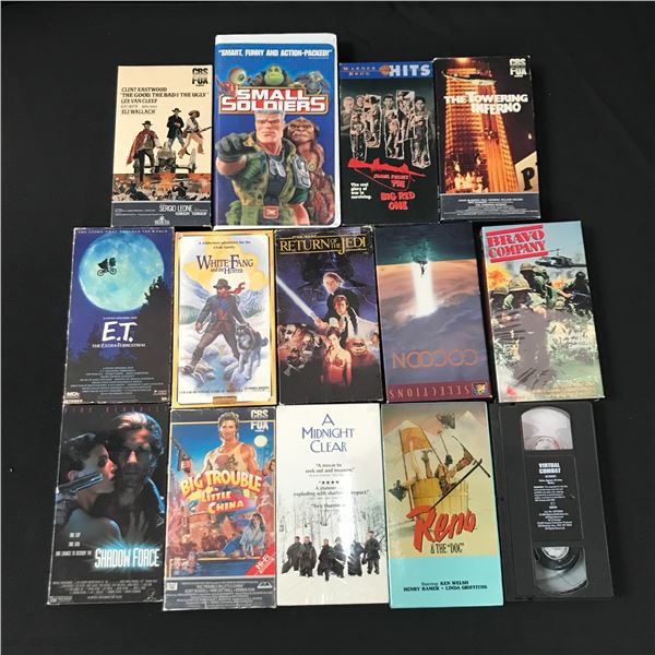 LOT OF 14 VHS TAPES ALL BUT ONE WITH ORIGINAL CASE
