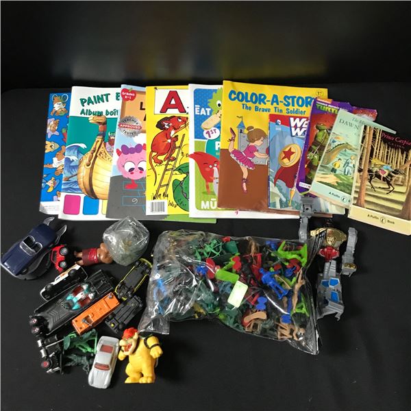 LOT OF KIDS COMICS AND TOYS