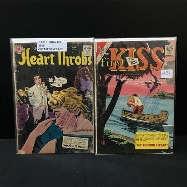 LOT OF 2 ROMANCE STYLE COMICS INCLUDING HEART THROBS #59 (1959) - VARIOUS PUBLISHERS