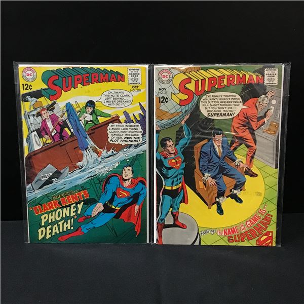 LOT OF 2 SUPERMAN COMICS #210-211 - DC COMICS