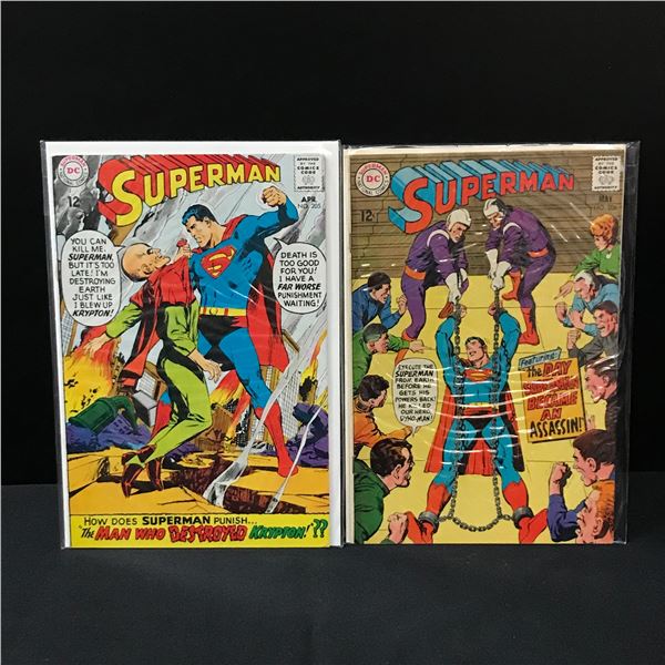 LOT OF 2 SUPERMAN COMICS #205-206 - DC COMICS