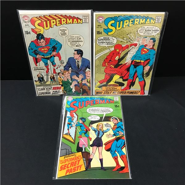 LOT OF 3 SUPERMAN COMICS #218-220 - DC COMICS