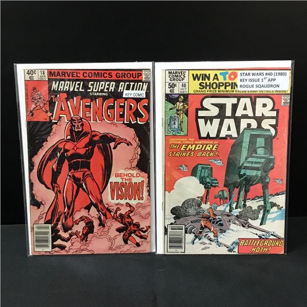 LOT OF 2 MARVEL COMICS - INCLUDING STAR WARS #4 (1980) 1ST APPEARANCE OF ROGUE SQUADRON
