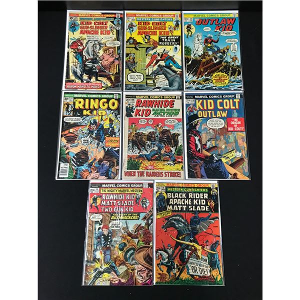 LOT OF 8 WESTERN THEMED COMICS WITH VARIOUS TITLES - MARVEL COMICS