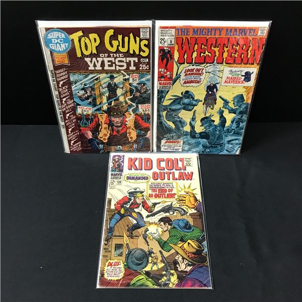 LOT OF 3 WESTERN THEMED COMICS WITH VARIOUS TITLES - MARVEL AND DC