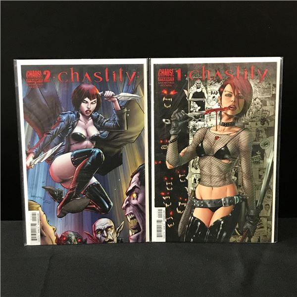 LOT OF 2 CHASTITY COMICS #1-2  CHAOS DYNAMITE COMICS