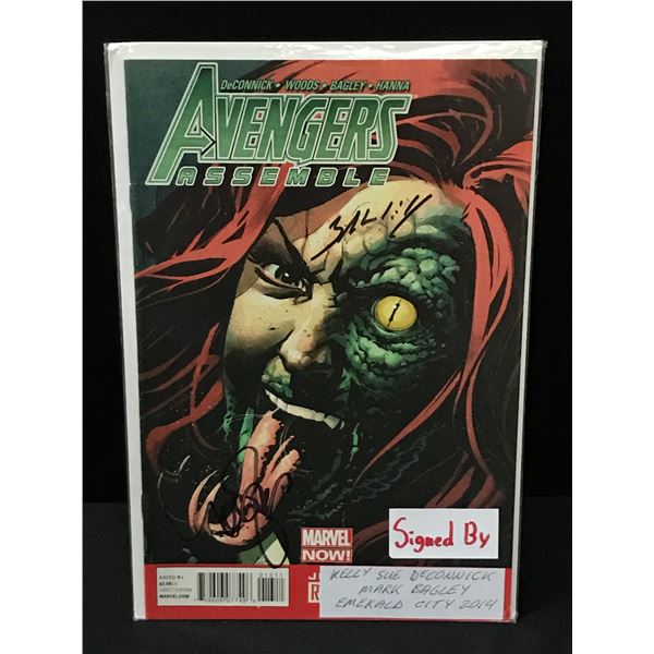 AVENGERS ASSEMBLE SIGNED BY KELLY SUE DECONNICK AND MARK BAGLEY AT EMERALD CITY COMIC CON 2014