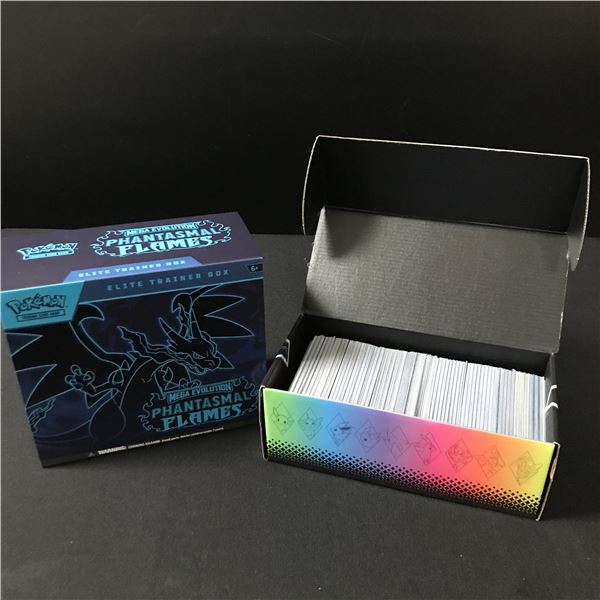 LOT OF 2 BOXES OF POKEMON TCG TRADING CARDS MEGA EVOLUTION PHANTASMAL FLAMES AND 1 BOX OF LOOSE CARD