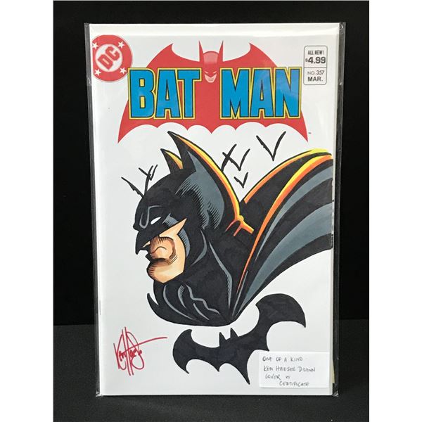 BATMAN #357 ONE OF A KIND KEN HAESER DRAWN COVER WITH CERTIFICATE - DC COMICS