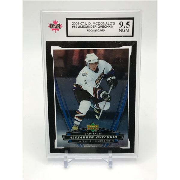 2006-7 UPPER DECK MACDONALD'S ALEXANDER OVECHKIN ROOKIE CARD - KSA GRADE 9.5