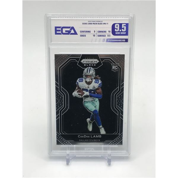 2020 PANINI CHRONICLES CEEDEE LAMB PRIZM BLACK - EGA GRADE 9.5
