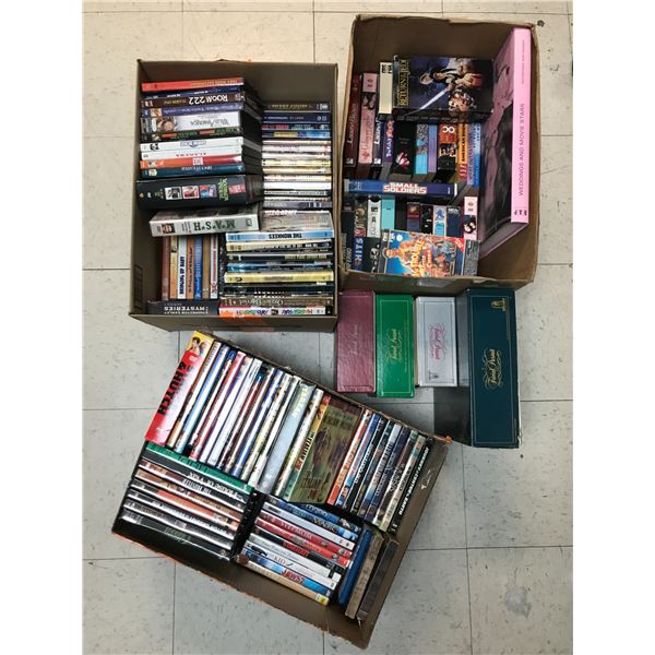 3 BOXES OF DVDS IN ORIGINAL CASES