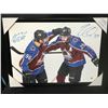 Image 1 : MIKKO RANTANEN AND NATHAN MCKINNON DUAL SIGNED 20X29 CANVAS - FRAMEWORTH COA