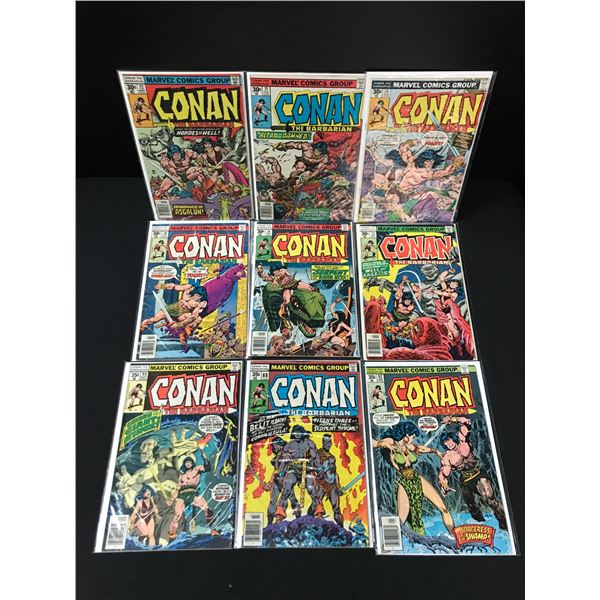 LOT OF 9 CONAN THE BARBARIAN COMICS - MARVEL COMICS