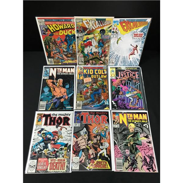 LOT OF 9 MIXED TITLE  COMICS - MARVEL COMICS