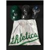 Image 1 : LOT OF OAKLAND ATHLETICS MEMORABILIA INCLUDING HELMETS AND A JERSEY