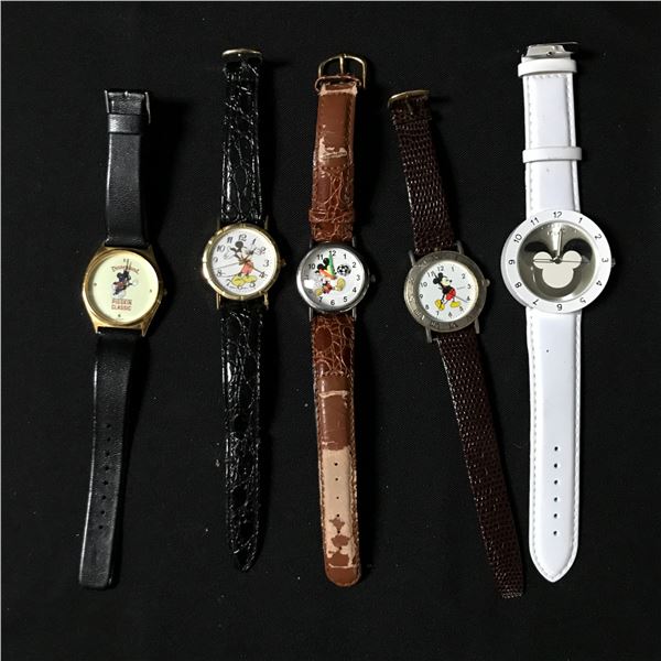 LOT OF 5 MICKEY MOUSE WATCHES